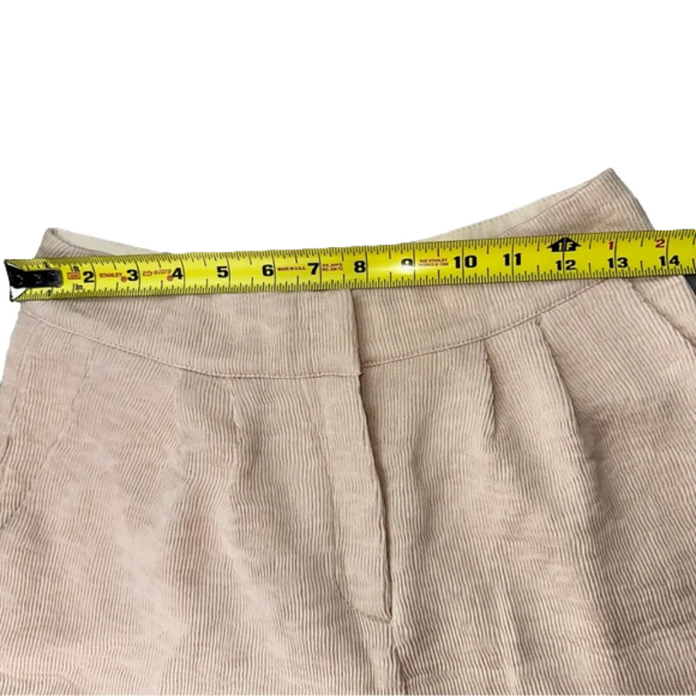AFTER MARKET Women's size small cream lined ribbed high waisted trouser shorts - Picture 6 of 9